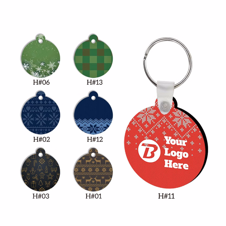 Free Shipping Full Color Christmas Design Key Chain - Round