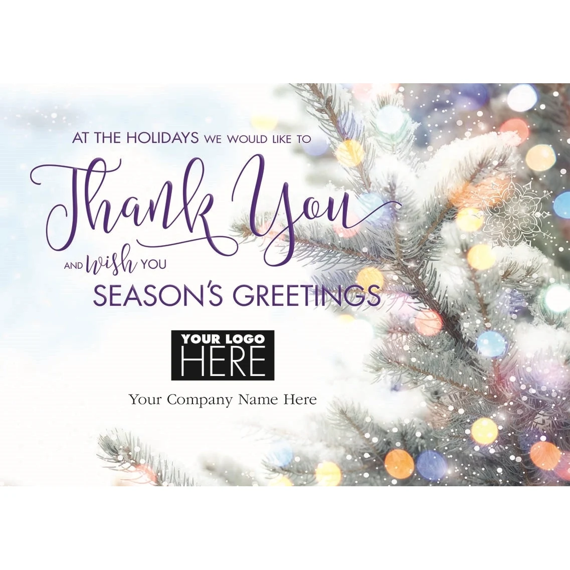 Glowing Thanks Holiday Logo Cards 1