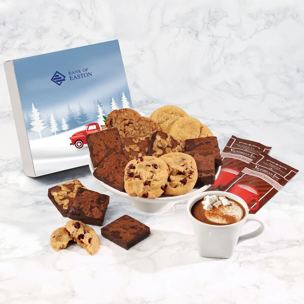 Gourmet Cookie & Brownie Gift Box with Red Truck Sleeve 1