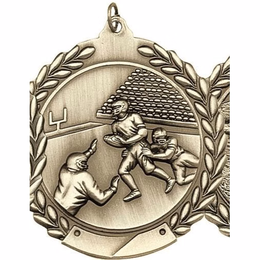 Football Die Cast Medal, 2 3/4"