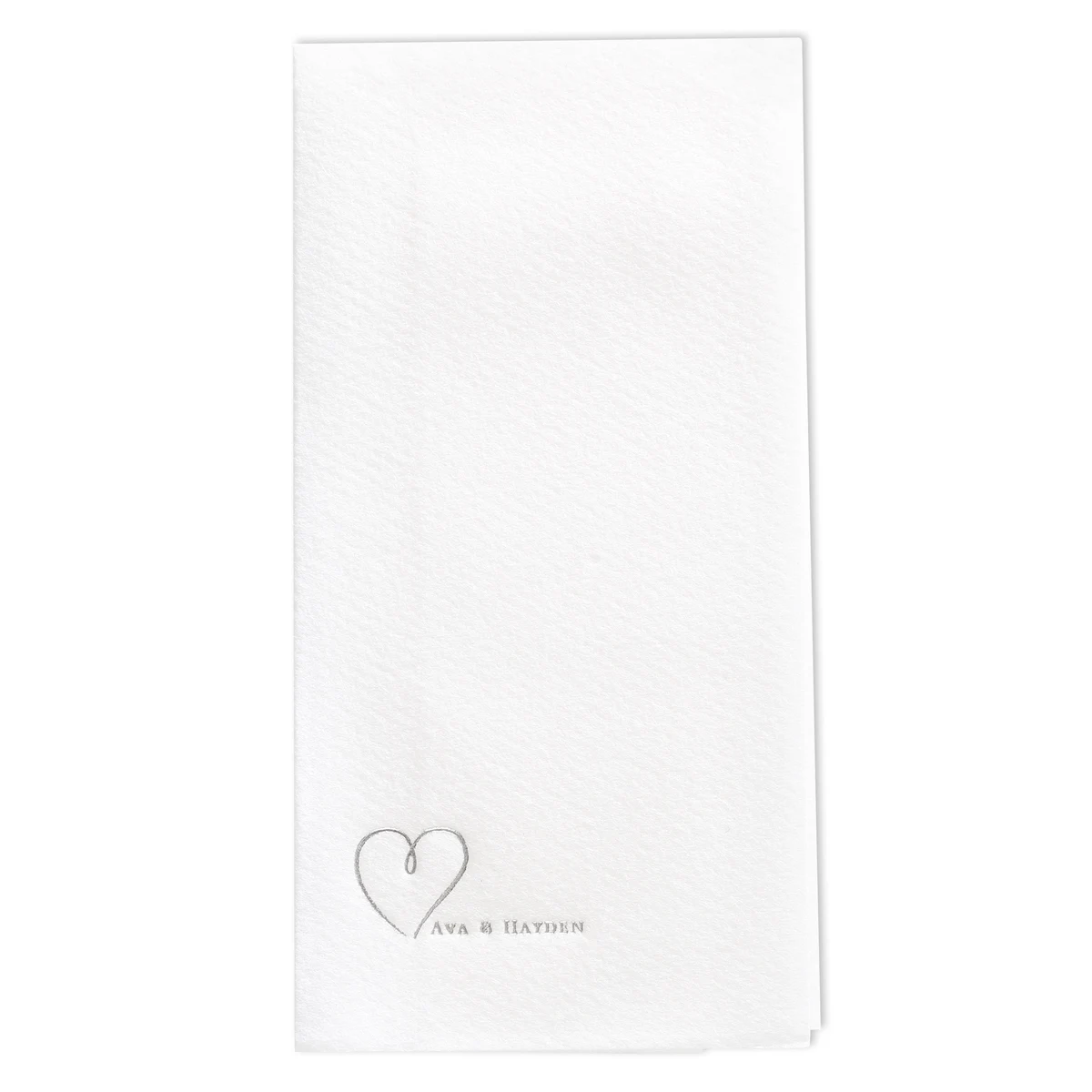 Petite Heart Premium Beverage Napkin w/uncoined Edge (White) 1