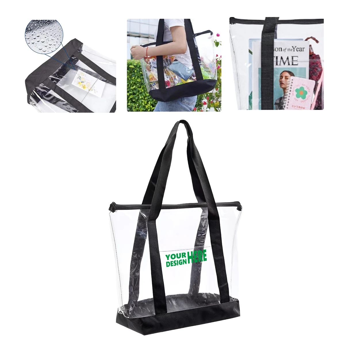 MOQ 50 Clear PVC Tote Bag Spacious Travel and Beach Bag 1