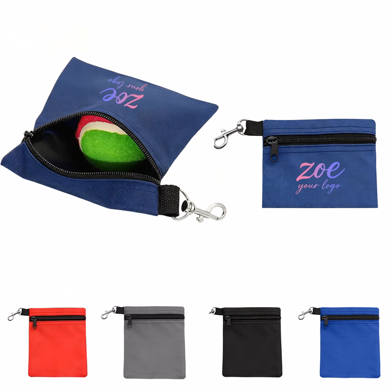 Zipper Golf Ball Bag with Clip MOQ50