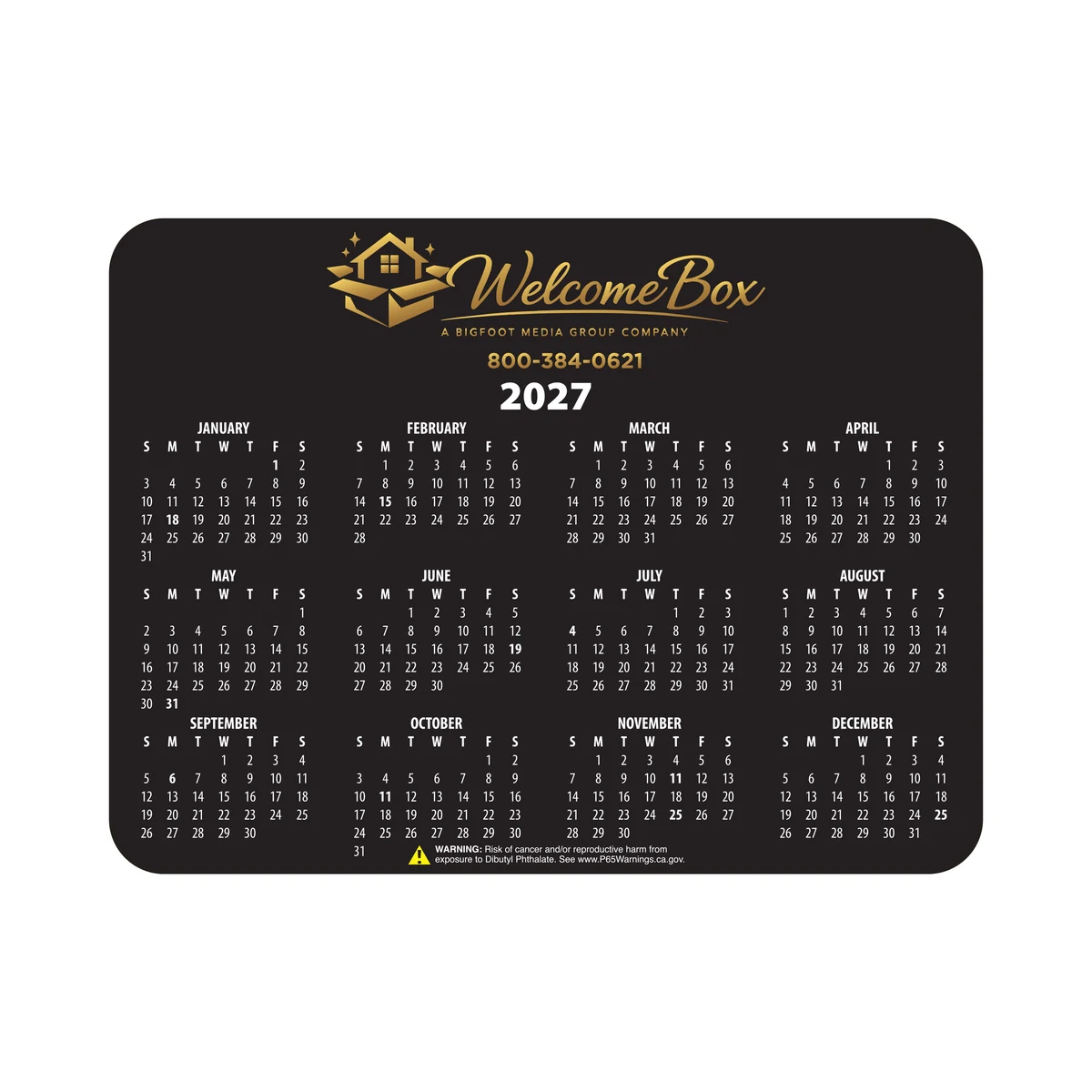 Mouse Pad, Removable (Calendar Style) 1
