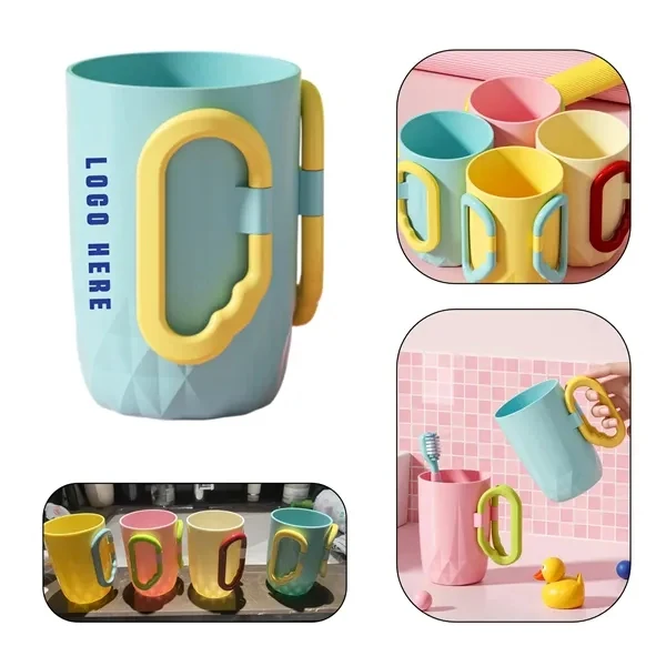 Custom 17 oz Foldable Handle Mouthwash Cup — Travel Friendly Dorm & Personal Care Promo 1