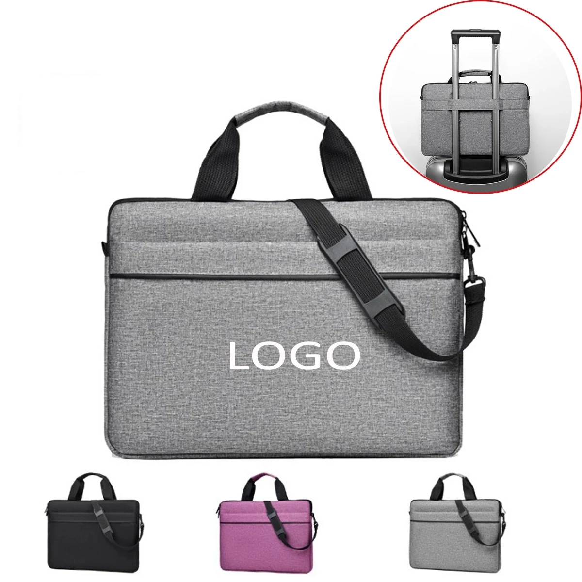 15.6" Messenger Laptop Bag with Shoulder Strap 1