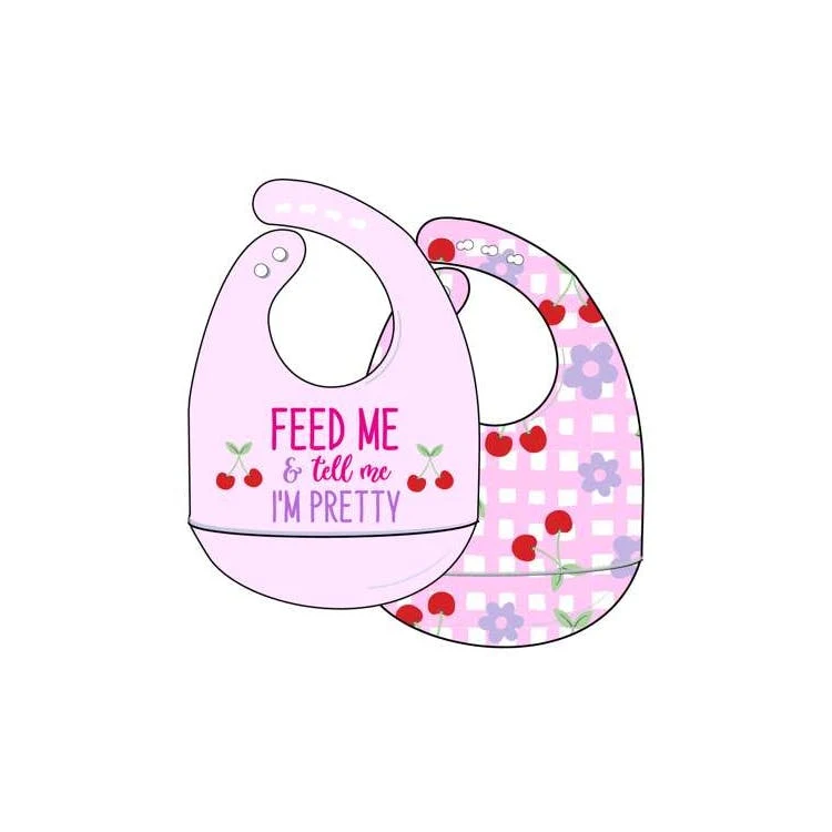 Girls Silicone Bibs - 2pk 1