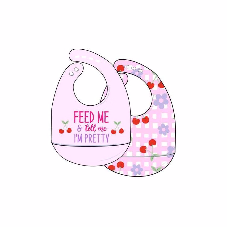 Girls Silicone Bibs - 2pk