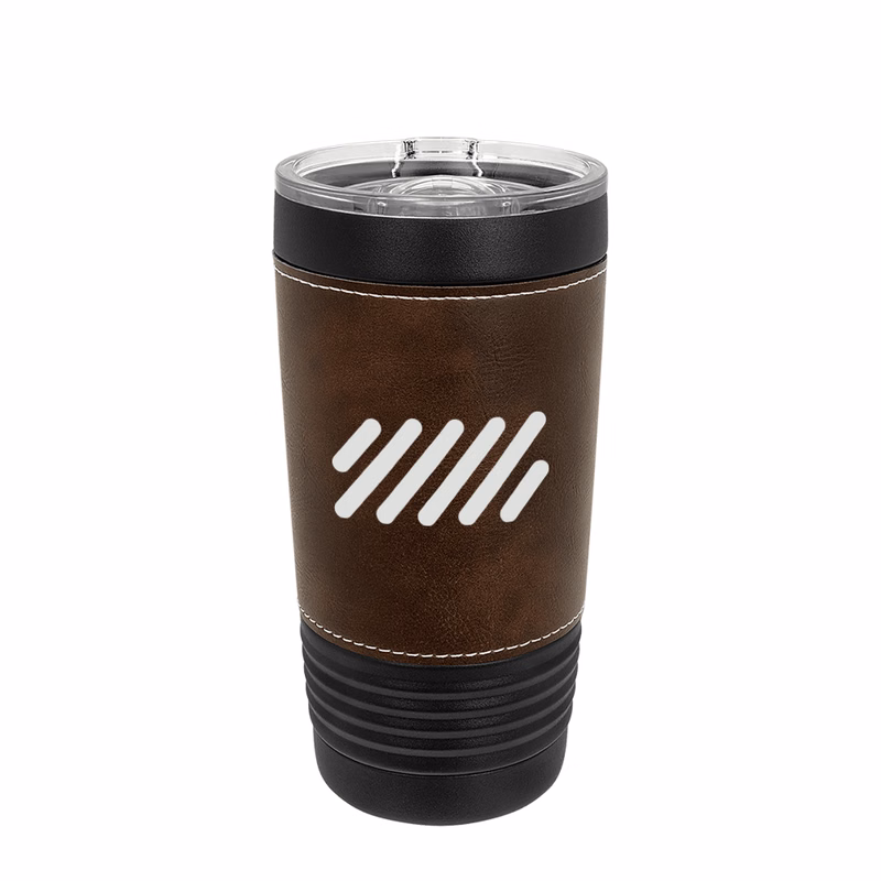 Polar Camel 20 oz. Leatherette Tumbler w/ Slider Lid