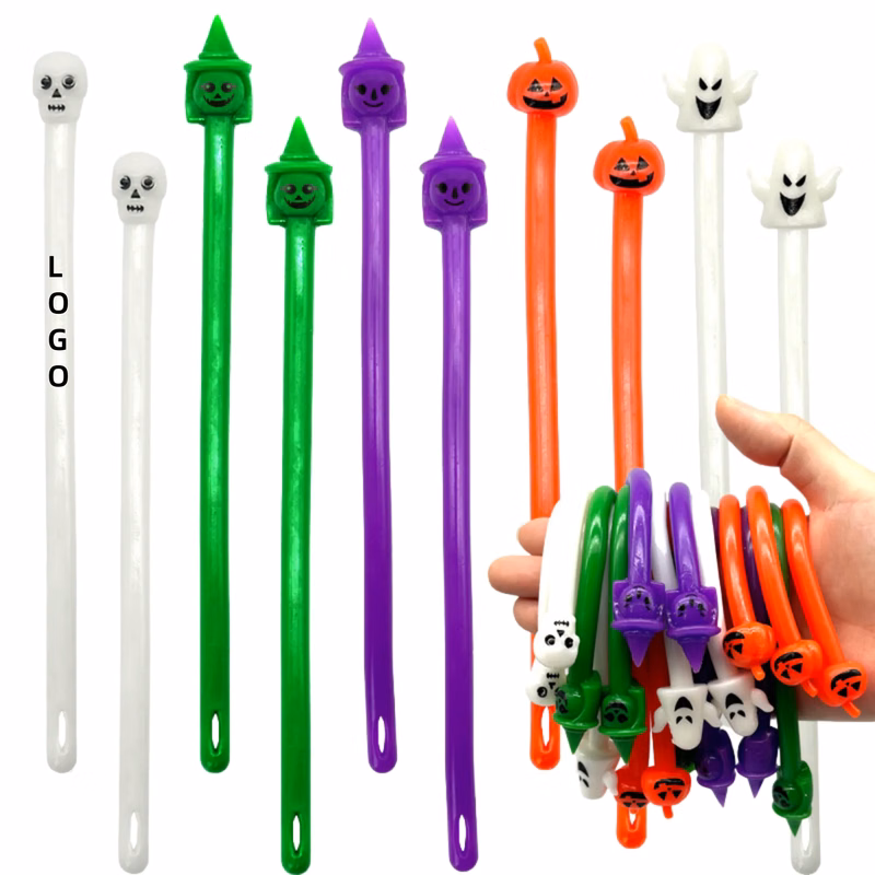 MOQ Halloween TPR Rubber Stress Relief Noodle Bracelet Toy