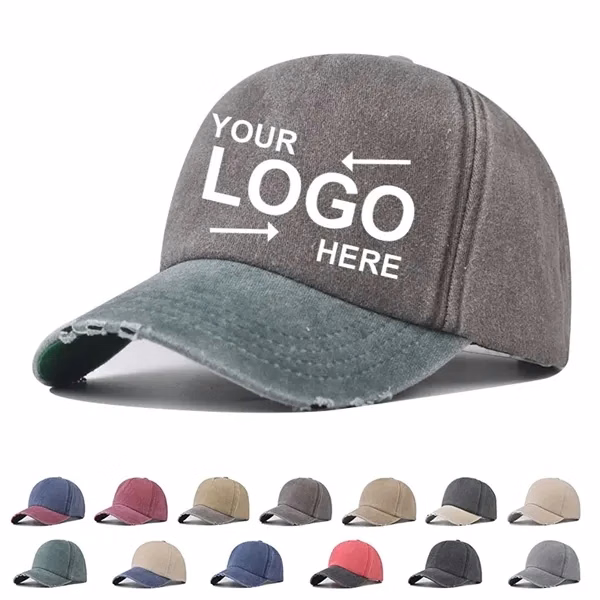 Custom Cotton Washed Plain Baseball Cap Five Panel — Classic Sports & Event Wear