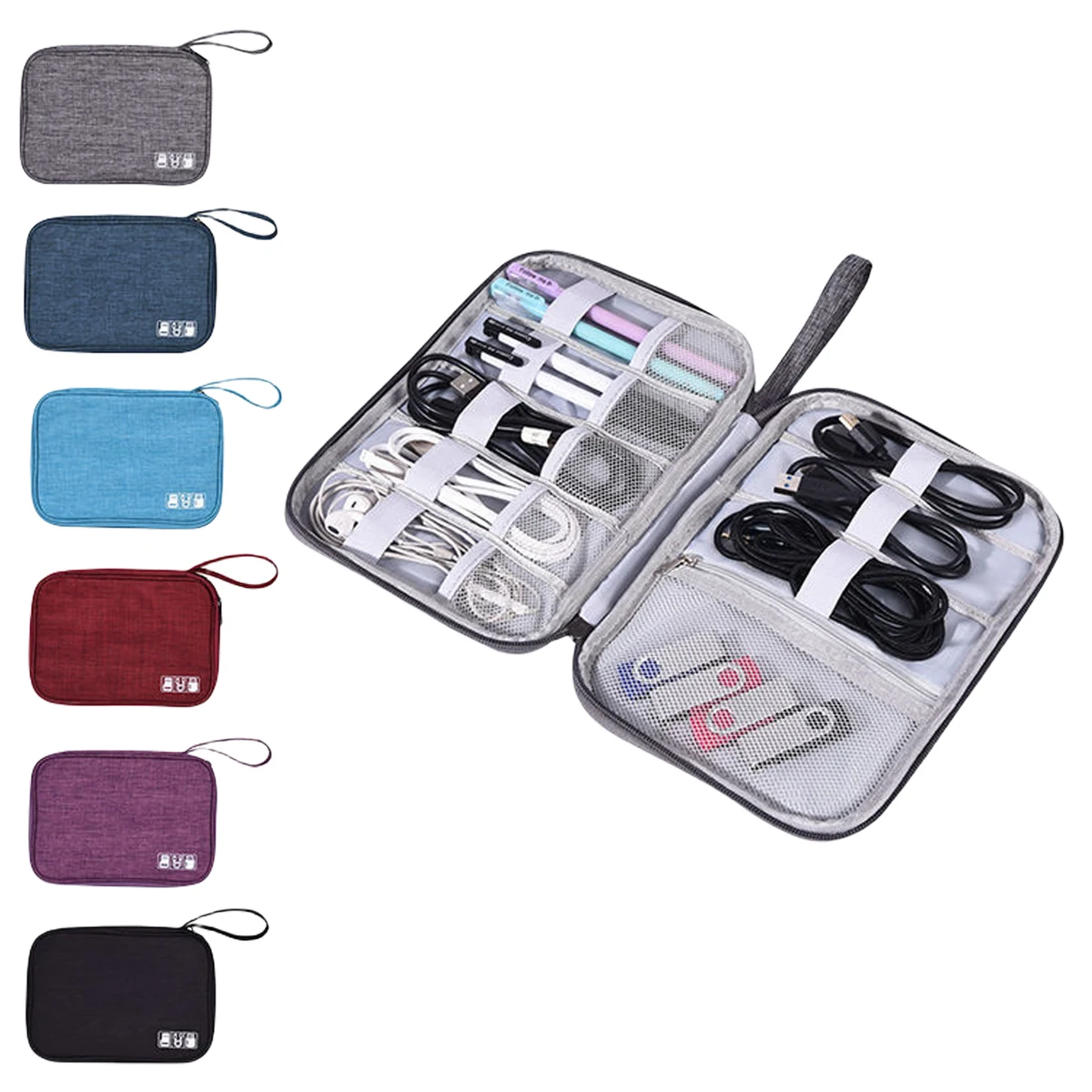 Portable Cable Storage Pouch with Compartments 1