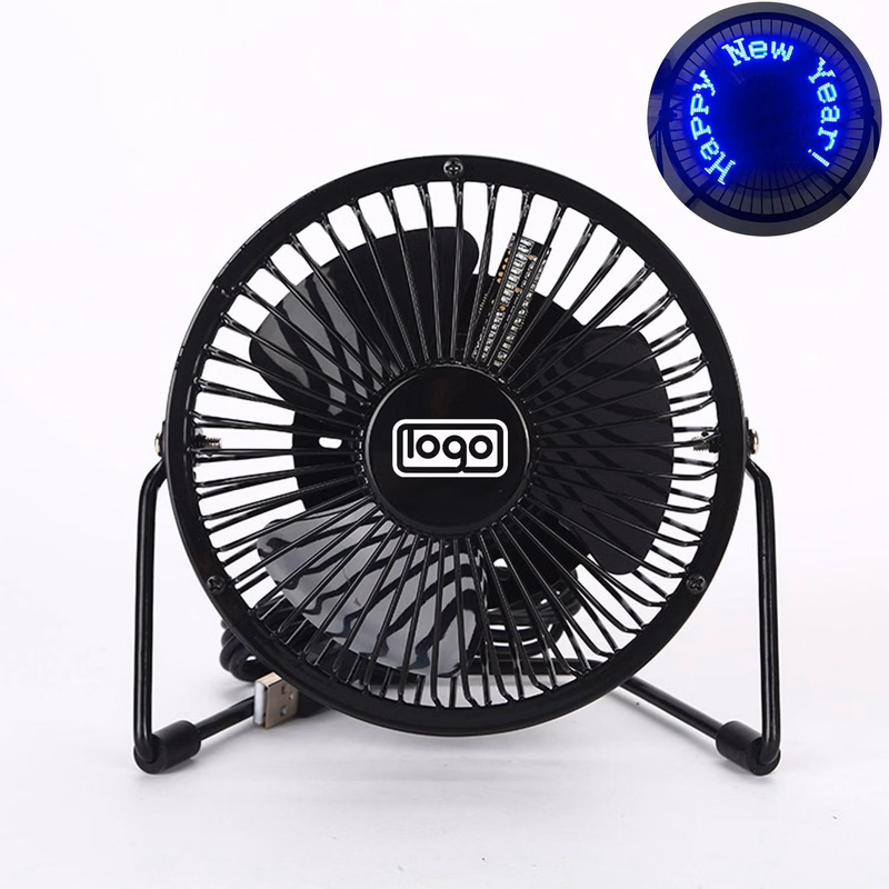Custom LED Flashing Text Desktop Fan