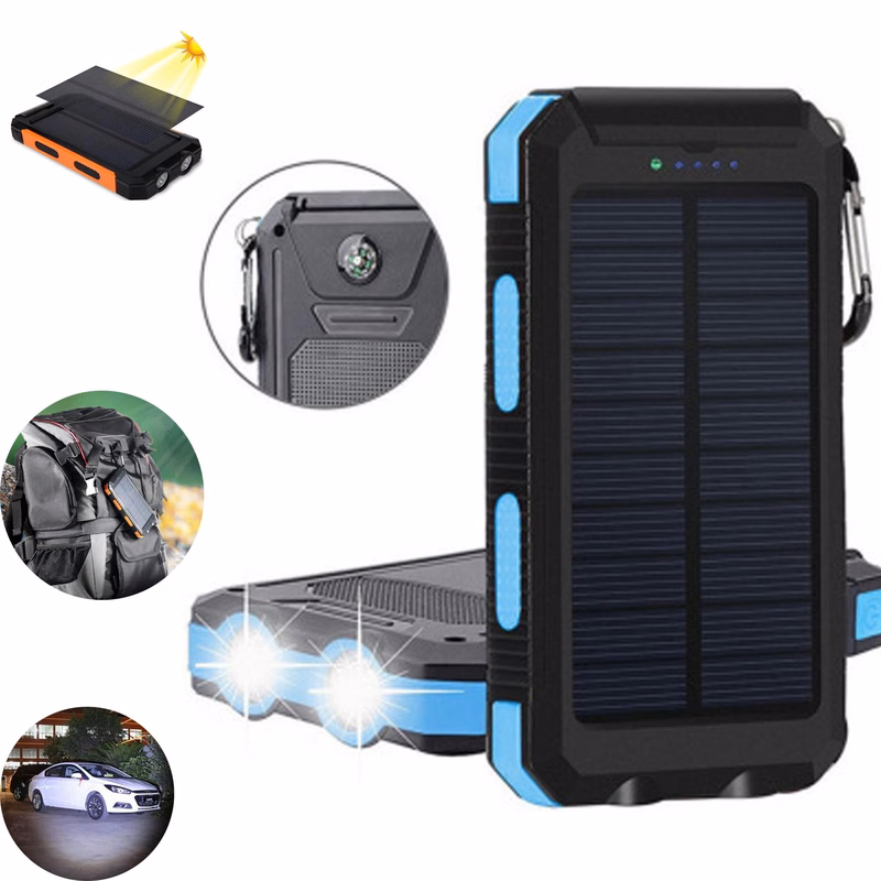 Solar 12000mAh Power Bank With LED Light And USB
