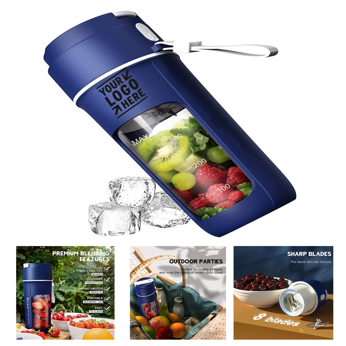 12 OZ Personal USB Rechargeable, Fresh Juice With 8 Blades 1