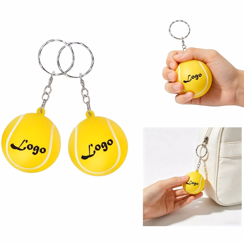 Tennis Shape Squeeze Stress Keyring