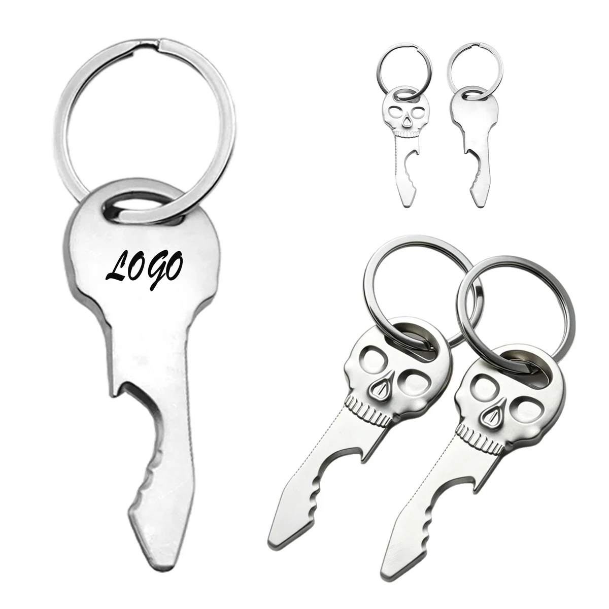 Halloween Zinc Alloy Skull Bottle Opener Keychain 1