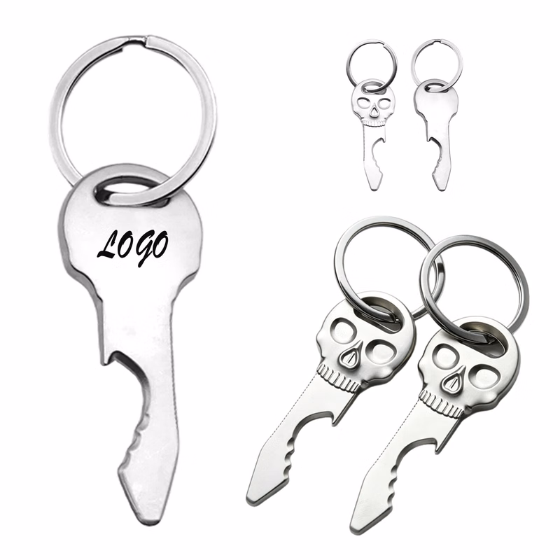 Halloween Zinc Alloy Skull Bottle Opener Keychain