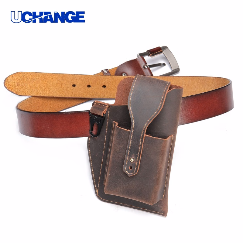 Crazy Horse Leather Fanny Pack Waist Bag
