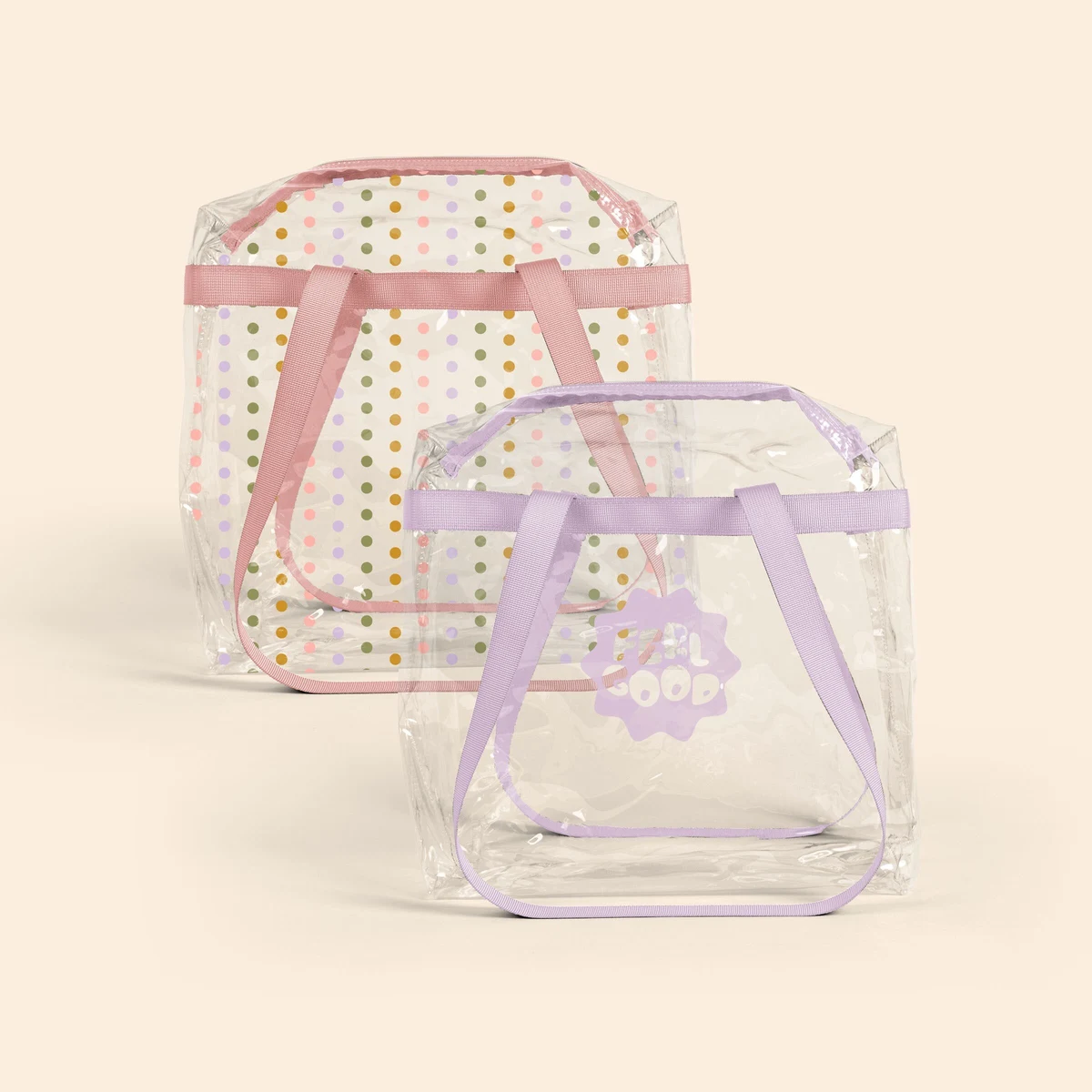 CLEAR VINYL TOTE WITH ZIPPER 1