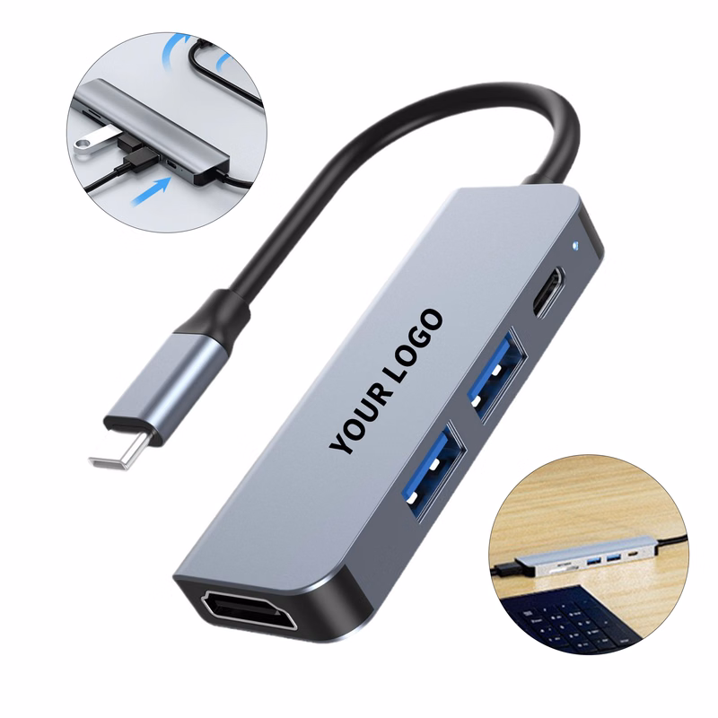 Universal Serial Bus Type C Hub Four In One Multi Port Adapter