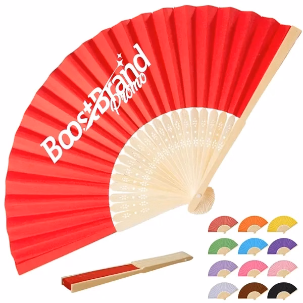 Custom Bamboo Hand Fan 14.96 inches — Eco-Friendly Event Cooler & Giveaway