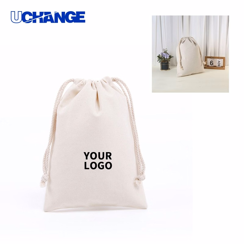 Cotton Canvas Drawstring Bag Pouch 10 x 8 Inches