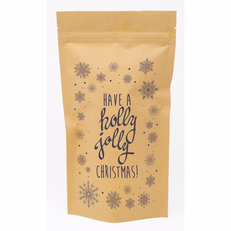 Snowflakes Predesigned Kraft Barrier Pouch (6"W x 11"H x 3"D)
