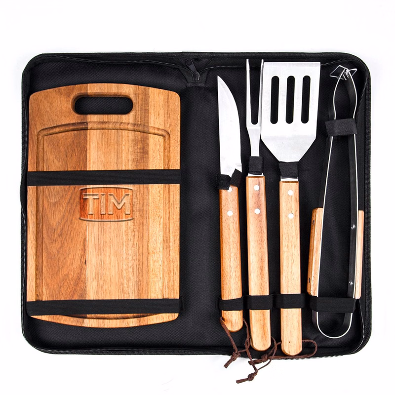 Stainless Steel Camping Grill Kit with Cutting Board