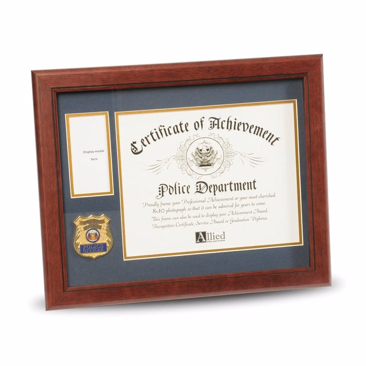 Police Department Medallion 8-Inch by 10-Inch Certificate and Medal Frame