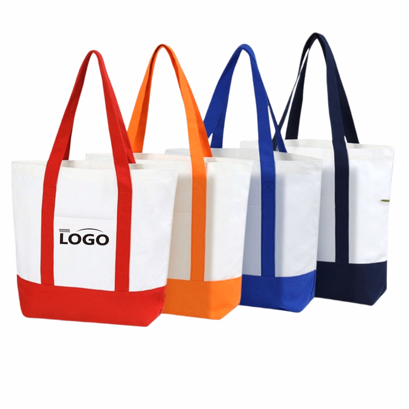Color Block Canvas Tote