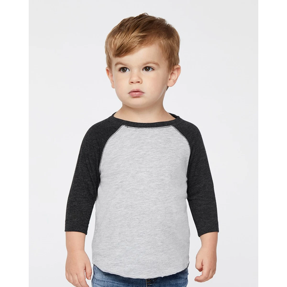 Toddler Baseball Fine Jersey Three-Quarter Sleeve Tee - 3330 1