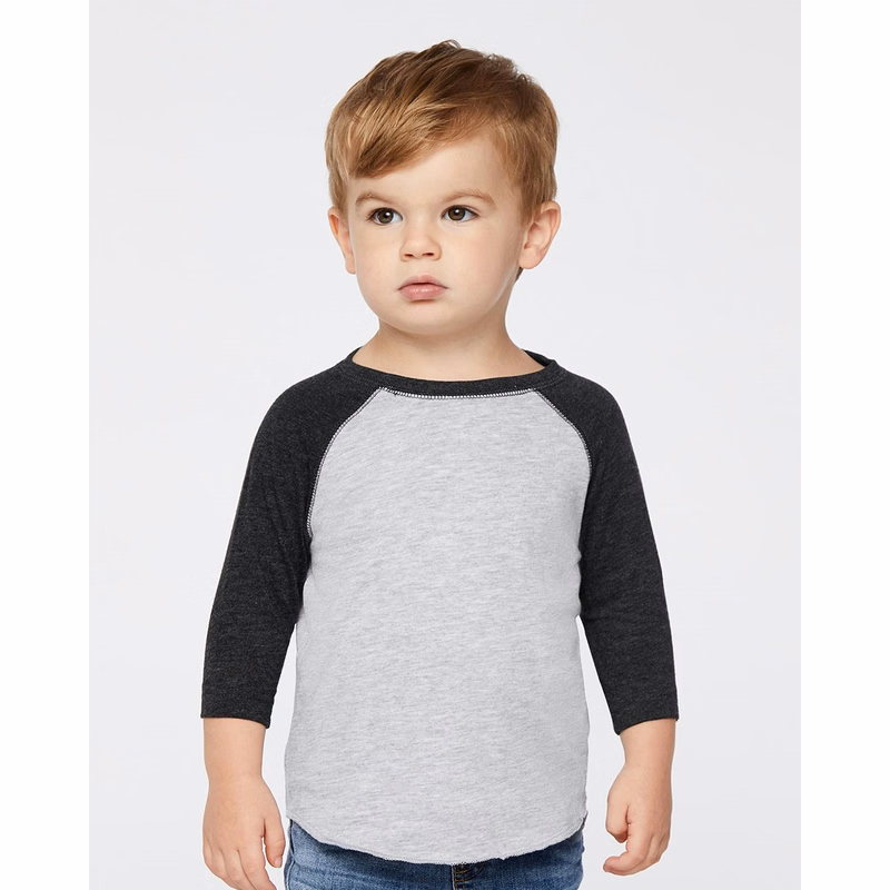 Toddler Baseball Fine Jersey Three-Quarter Sleeve Tee - 3330