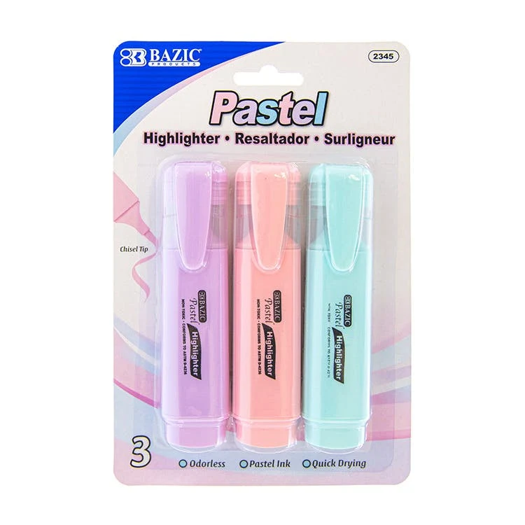 Pastel Highlighters - 3 Pack 1