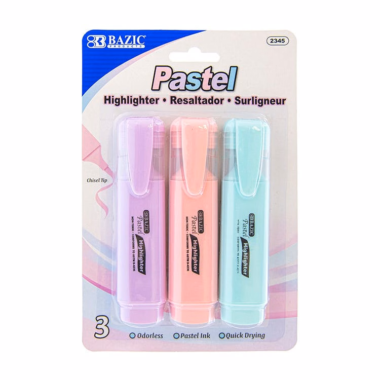 Pastel Highlighters  - 3 Pack