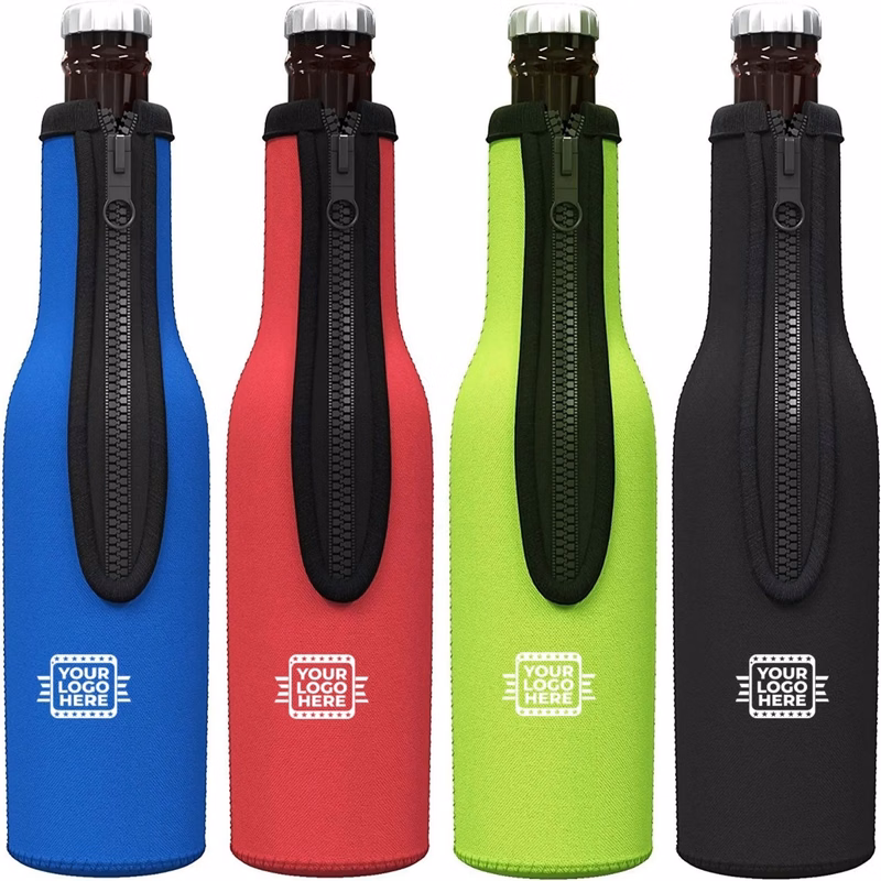 Neoprene Beer Bottle Cooler Sleeve Zipper Holder