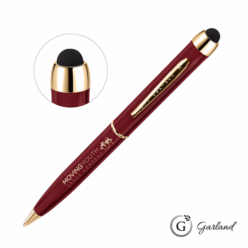Garland® Stylus High Gloss Ballpoint Twist Pen - Gold Accent