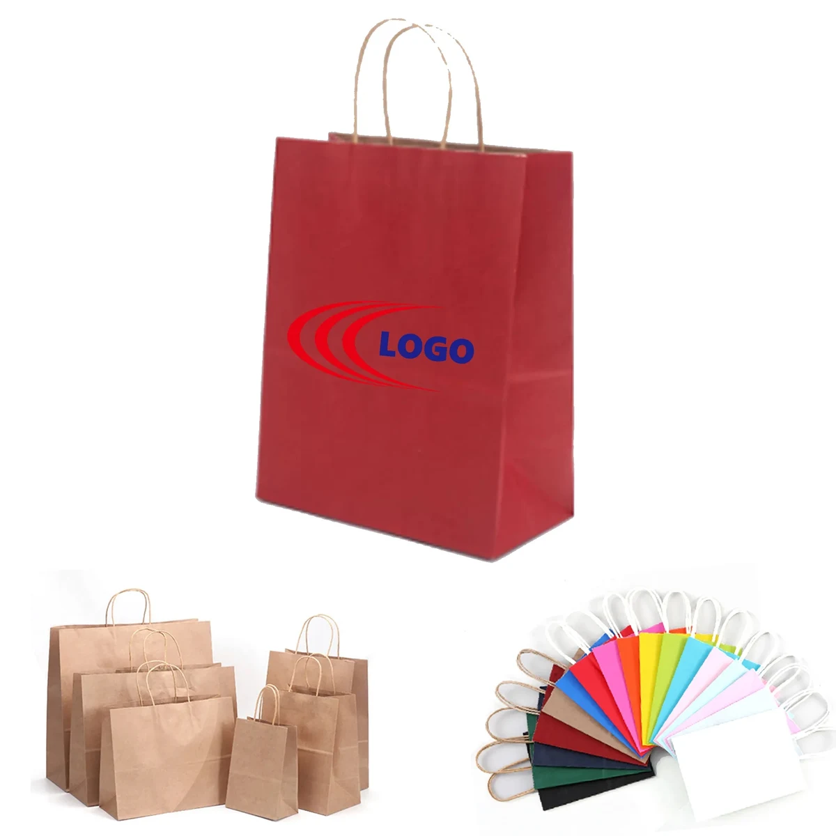 MOQ 50pcs Kraft Shopping Gift Tote Bag 1