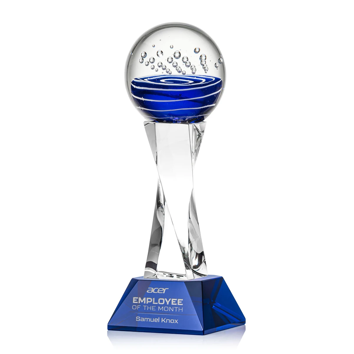 Tranquility Award on Langport Base - Blue 1