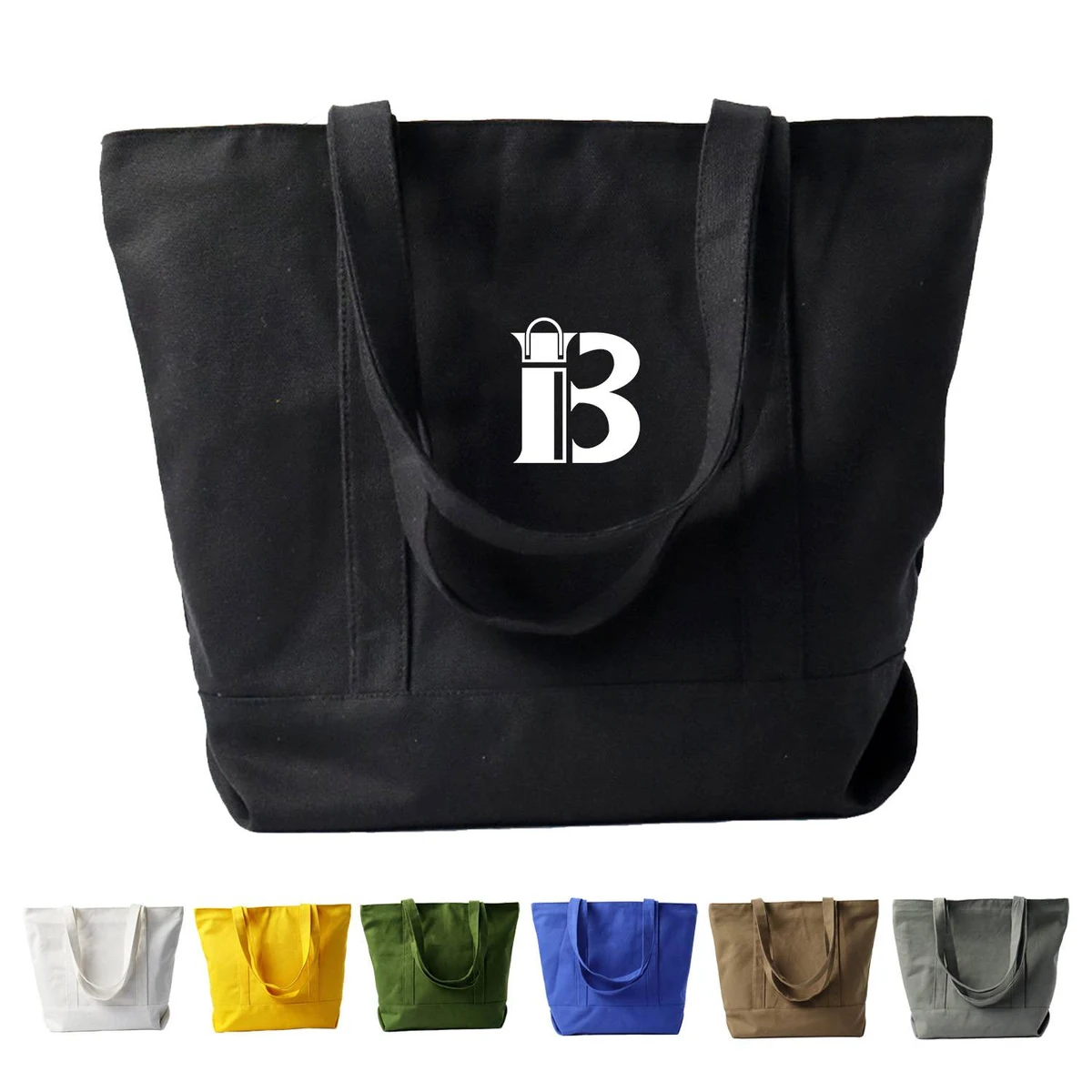 Canvas Tote Bag For Travel and Shopping, custom tote bag with logo imprint 1
