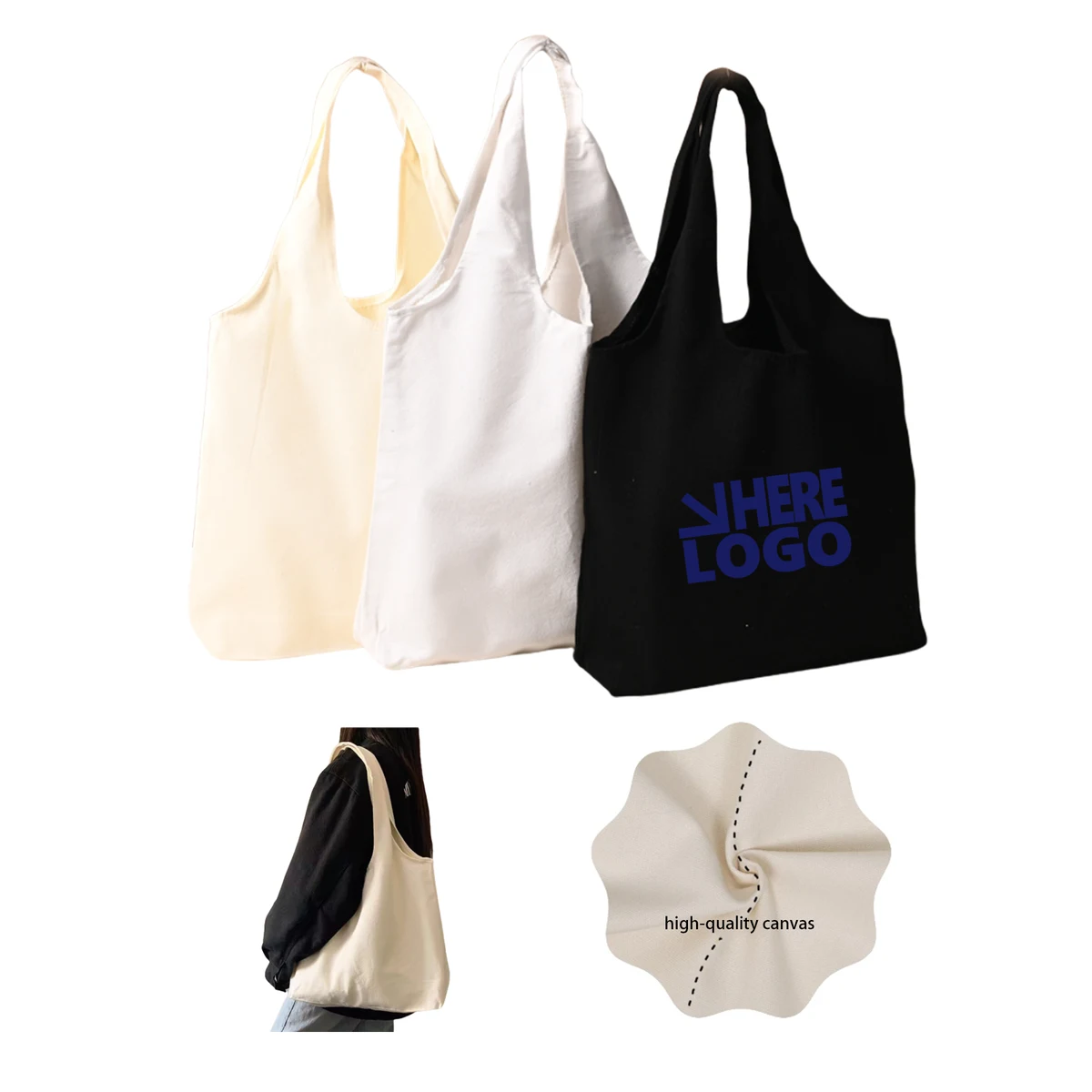 Reusable Canvas Shopping Bags MOQ50 1
