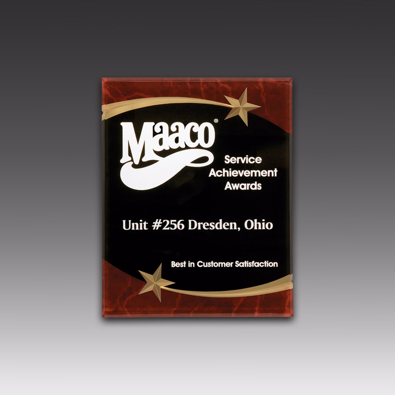 Original Carved Star Plaque w/Marble Graphic (8"x10"x3/8")