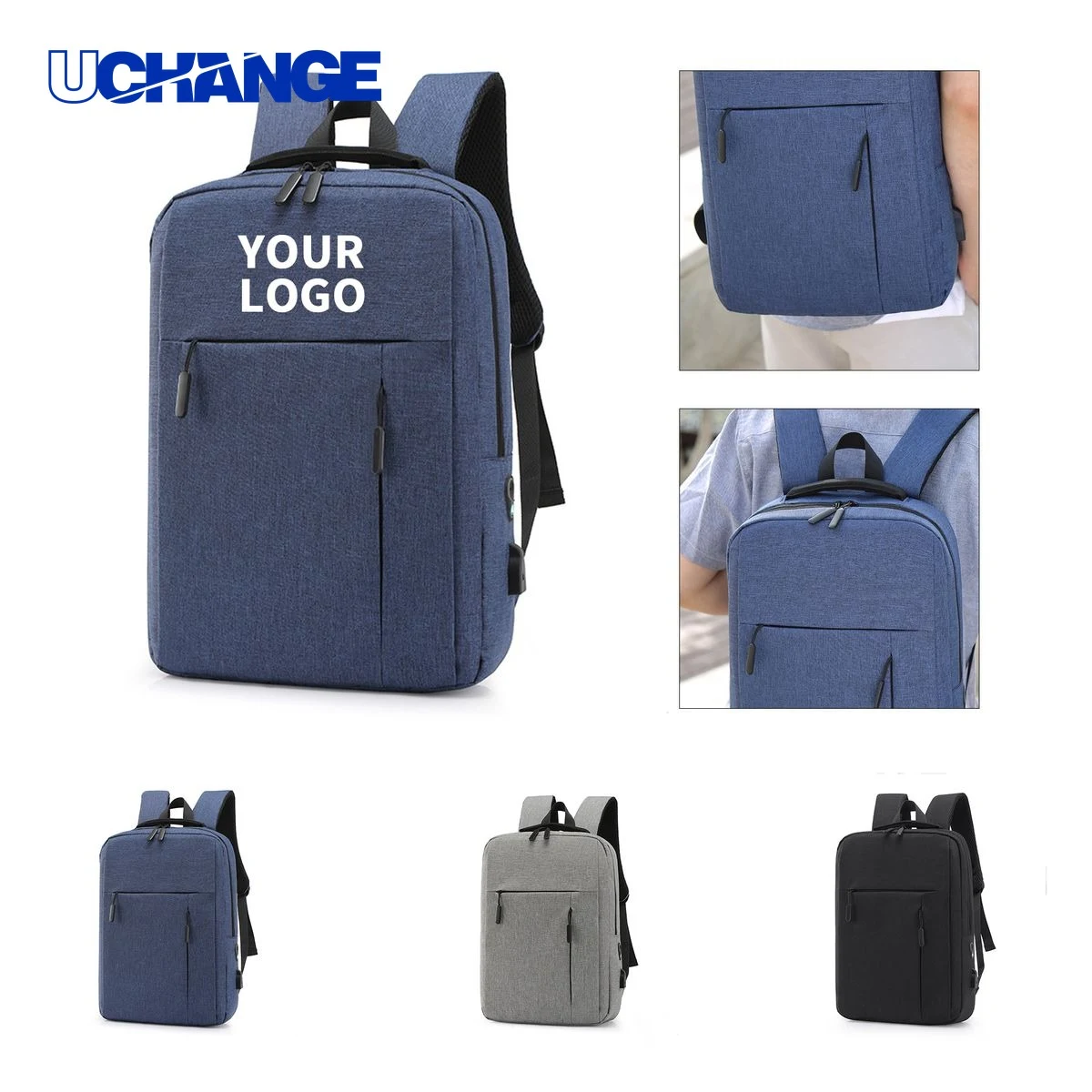 Waterproof USB-Charging Nylon School Bag Backpack 1