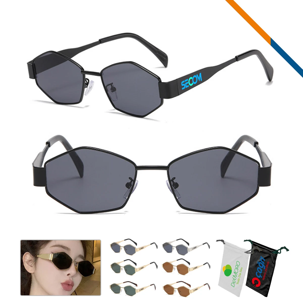 Chia Metal Hexagon Shaped Sunglasses 1