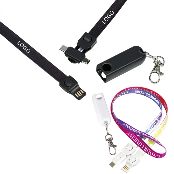 Trace Swivel Duo Charging Cable Lanyard 1