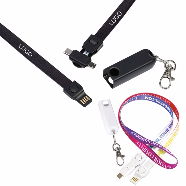 Trace Swivel Duo Charging Cable Lanyard