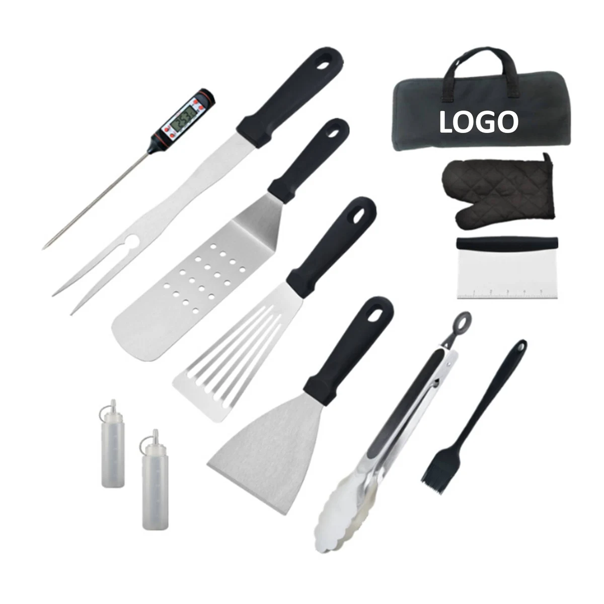Stainless Steel BBQ Tools Set 12pc 1