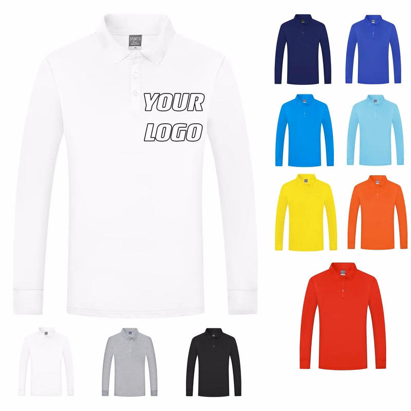 Custom Long-Sleeve Polo Shirts Tops Pullover