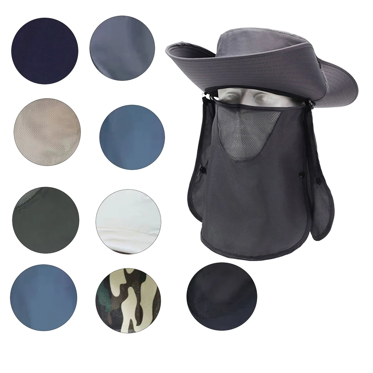Outdoor Hat with Removable Sun Protection Face Shield 1