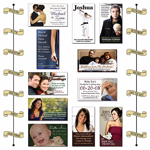 Announcement Business Card Magnet - 3.5x2 Square Corners - 25 mil.